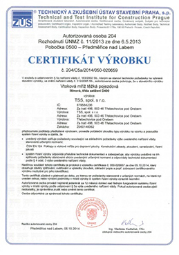 Certifik&aacute;t v&yacute;roby